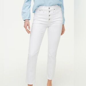 J.Crew 9” High-Rise Toothpick Jean in White 🤍